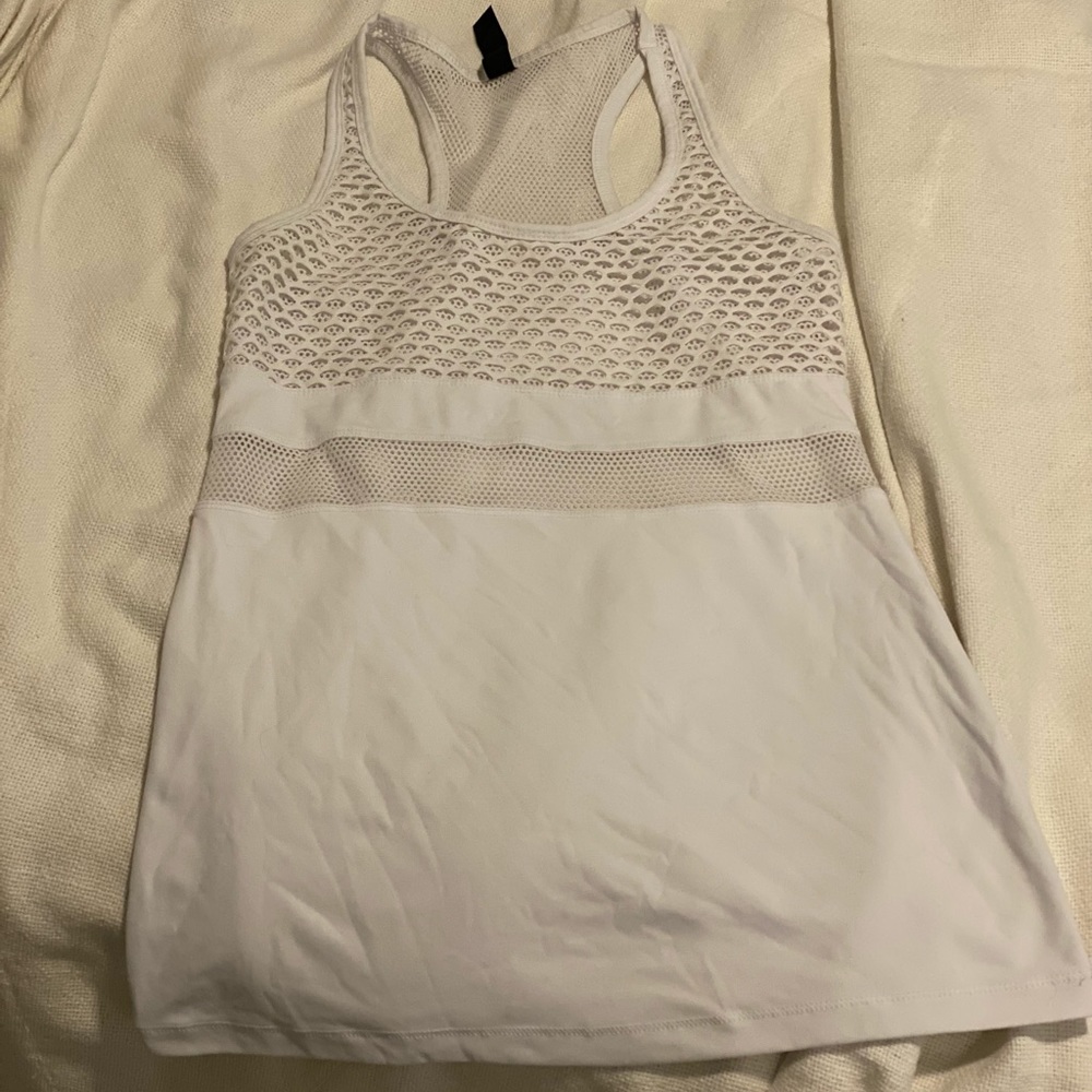 White workout tank